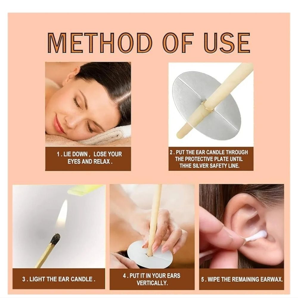 20 PCS Ear Wax Removal Ear Care Candling Kit Natural Beeswax Ear Cleaner